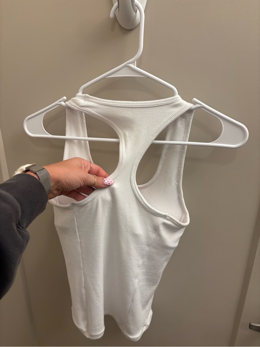 ONER active White Ribbed Racerback Tank Top - Picture 2 of 2